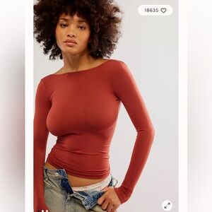 Free People Low Back Seamless Longsleeve